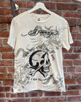 ED HARDY RHINESTONE SKULL TATTOO TEE ‘WHITE’