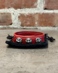CHROME HEARTS CROSSBALL LEATHER BRACELET ‘RED’