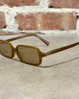 MIU MIU 11ZS RECTANGULAR SUNGLASSES ‘OPAL AMBER’