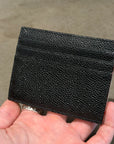 THOM BROWNE PEBBLE GRAIN CARDHOLDER ‘BLACK’