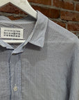 MAISON MARGIELA SS21 FLAT HEM PINSTRIPE SHIRT ‘BLUE’