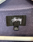 STUSSY COLLEGIATE LOGO BOXY CREWNECK ‘WASHED PURPLE’