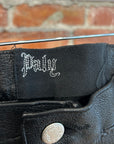 PALY HOLLYWOOD SS26 HOLY MOUNTAIN PAINTED LEATHER SHORTS ‘BLACK’