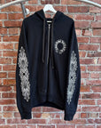 CHROME HEARTS HORSESHOE FLORAL ZIP UP HOODIE ‘BLACK’
