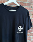 CHROME HEARTS PLUS CROSS SWIRL POCKET TEE ‘BLACK’