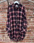 NUMBER (N)INE SHADOW PLAID CLOAK FLANNEL ‘RED’
