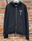 CHROME HEARTS FADED T-BAR ZIP HOODIE ‘BLACK’