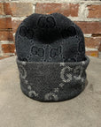 GUCCI GG JACQUARD WOOL REVERSIBLE BEANIE ‘NAVY’