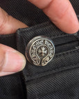 CHROME HEARTS FLEUR KNEE STRAIGHT LEG DENIM ‘BLACK’