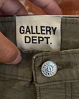 GALLERY DEPT RECYCLED RECONSTRUCTION FLARE PANTS ‘GREEN’