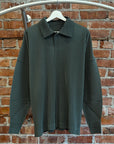 ISSEY MIYAKE HOMME PLISSE PLEAT COLLARED LONGSLEEVE ‘OLIVE’