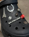 BALENCIAGA X CROCS EMBELLISHED RUBBER MULES ‘BLACK’