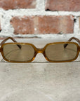 MIU MIU 11ZS RECTANGULAR SUNGLASSES ‘OPAL AMBER’