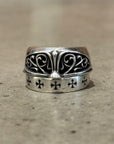 CHROME HEARTS HALF OVAL CROSS ‘SILVER’