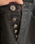 CHROME HEARTS FLEUR KNEE STRAIGHT LEG DENIM ‘BLACK’