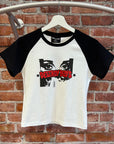 DUSK DAWN BABY TEE ‘WHITE/BLACK’