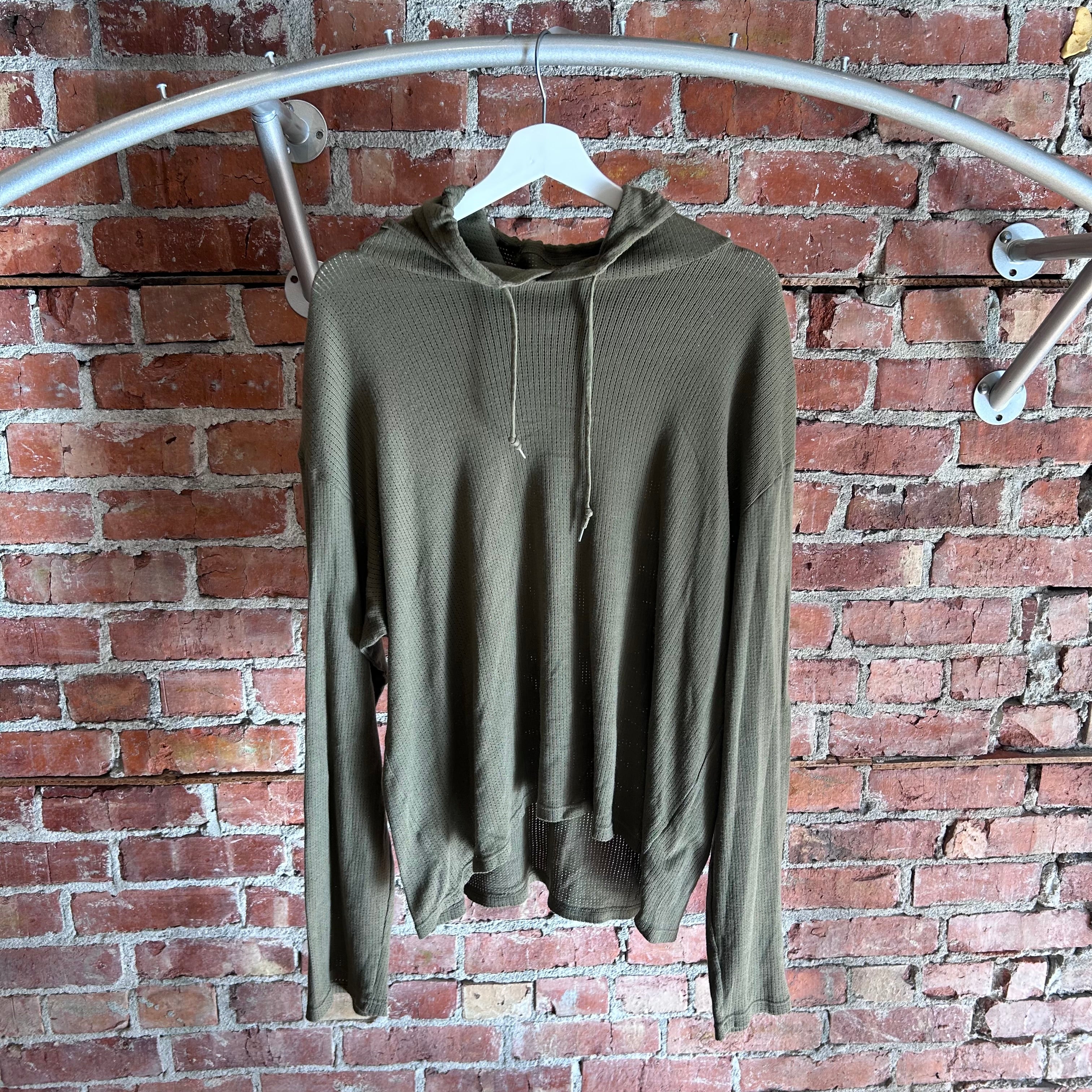HELMUT LANG 1999 LIGHTWEIGHT KNIT HOODIE 'OLIVE' – Sadō Room