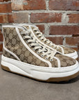 GUCCI MONOGRAM TENNIS HIGHTOP SNEAKERS ‘BROWN’