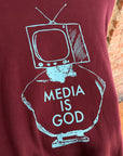 UNDERCOVER AW17 "BRAINWASHED GENERATION" MEDIA IS GOD CREWNECK ‘MAROON’