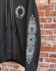 CHROME HEARTS HORSESHOE FLORAL ZIP UP HOODIE ‘BLACK’