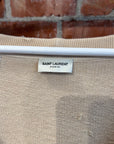 SAINT LAURENT SS20 DISTRESSED UNIVERSITY CARDIGAN ‘CREAM’
