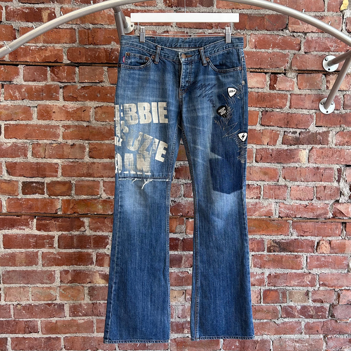 HYSTERIC GLAMOUR DEBBIE SUZIE JOAN KINKY DENIM JEANS 'DARK BLUE