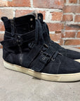CHRISTIAN LOUBOUTIN HIGH TOP BONDAGE SUEDE SNEAKERS ‘BLACK’