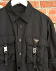 PRADA RE-NYLON TACTICAL BUTTON UP ‘BLACK’