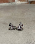 VIVIENNE WESTWOOD MINI ORB SILVER EARRINGS ‘PURPLE’