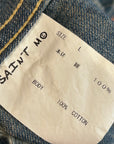 SAINT MICHAEL AW23 DISTRESSED DENIM SHIRT ‘WASHED BLUE’