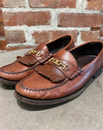 CELINE FRINGE TASSEL LUCO LEATHER LOAFERS ‘BROWN’