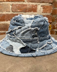 GALLERY DEPT. PATCHWORK DENIM BUCKET HAT ‘BLUE’