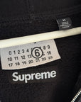 SUPREME SS26 MM6 MAISON MARGIELA BOX LOGO ZIP HOODIE ‘BLACK’