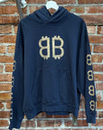 BALENCIAGA FW24 BB CRYPTO LOGO HOODIE ‘NAVY’