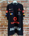 BALENCIAGA FW23 SAMPLE 3B TOP LEAGUE RACING LOGO TEE ‘BLACK’