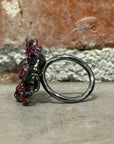 LOUIS VUITTON RUBY FLOWER RING ‘GUNMETAL’