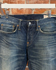 EVISU LOT 2010 13OZ SLIM STRAIGHT DENIM JEANS ‘FADED INDIGO/WHITE’