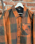STUSSY CHECK PADDED WORK JACKET ‘ORANGE’