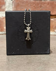 CHROME HEARTS SMOKED DOUBLE CH CROSS NECKLACE ‘SILVER’