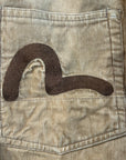 EVISU CORDUROY CHAINSTITCH SHORTS 'TAN'