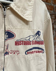 HYSTERIC GLAMOUR RECONSTRUCTED PATCHWORK LOGO JACKET ‘WHITE’