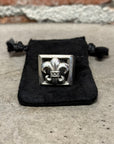 CHROME HEARTS FRAMED FLEUR BLOCK RING SIZE 7 ‘SILVER’