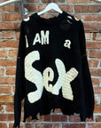 SAINT MICHAEL X SEX PISTOLS GRUNGE KNIT SWEATER ‘BLACK’