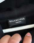BALENCIAGA FW22 TURNOVER LOGO HOODIE ‘BLACK’