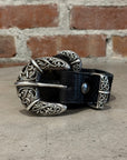 A&G AMAL GUESSOUS 3-PIECE PYTHON BELT ‘BLACK’