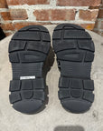 GUCCI AGURU TREK LEATHER SLIDES ‘BLACK’