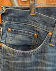 EVISU LOT 2008 THIN GULL DENIM 'INDIGO/WHITE'