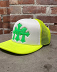 CHROME HEARTS TRIPLE CROSS TRUCKER HAT ‘NEON’