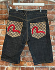 EVISU LOUIS DAMIER CHENILLE SHORTS 'INDIGO'