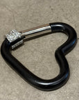 BALENCIAGA LOCKING LOVE HEART CARABINER ‘BLACK’